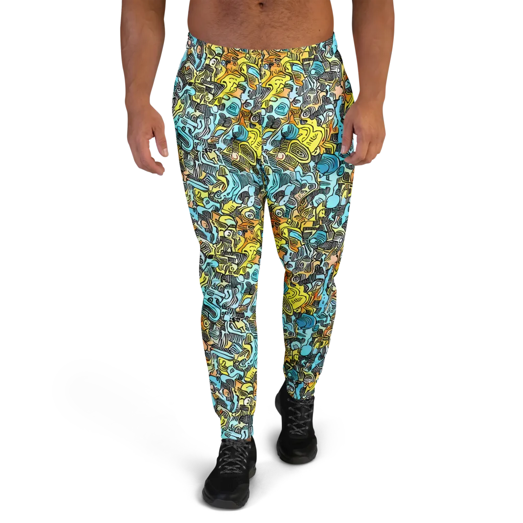 Neon Riddle on Men's Joggers — Front