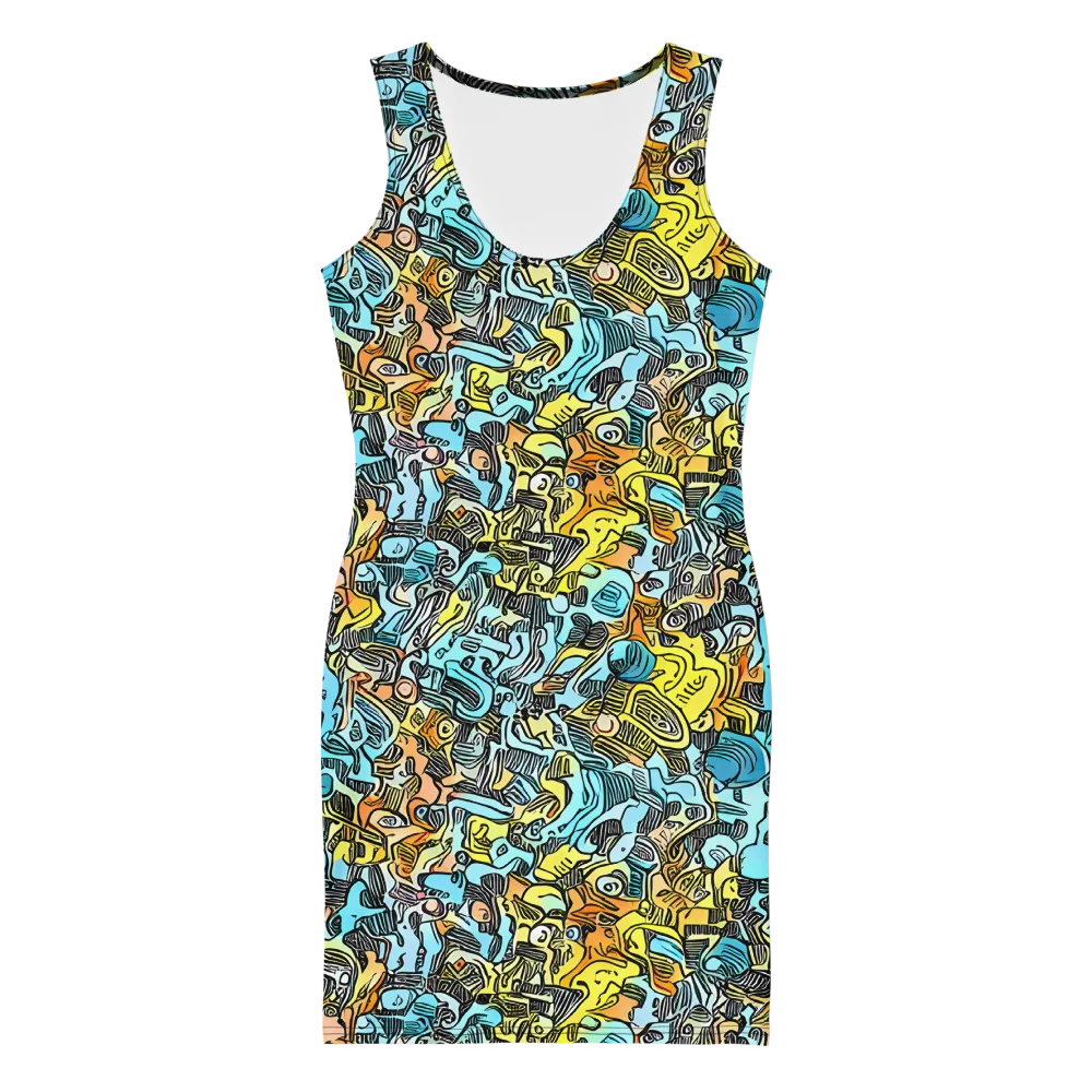 Neon Riddle on Bodycon Dress — Front