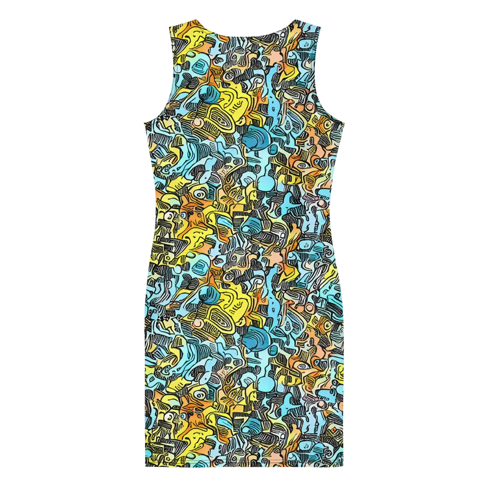 Neon Riddle on Bodycon Dress — Back