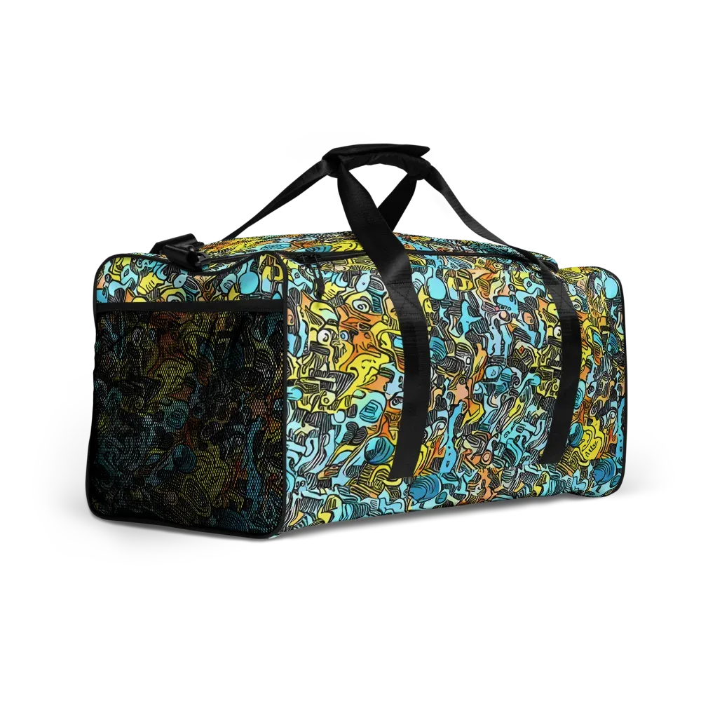 Neon Riddle on Duffle Bag — Right Front
