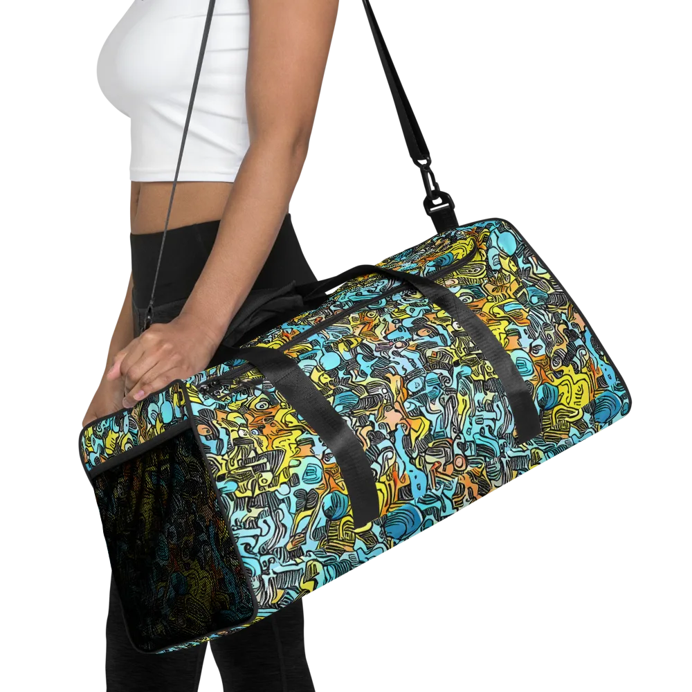 Neon Riddle on Duffle Bag — Front