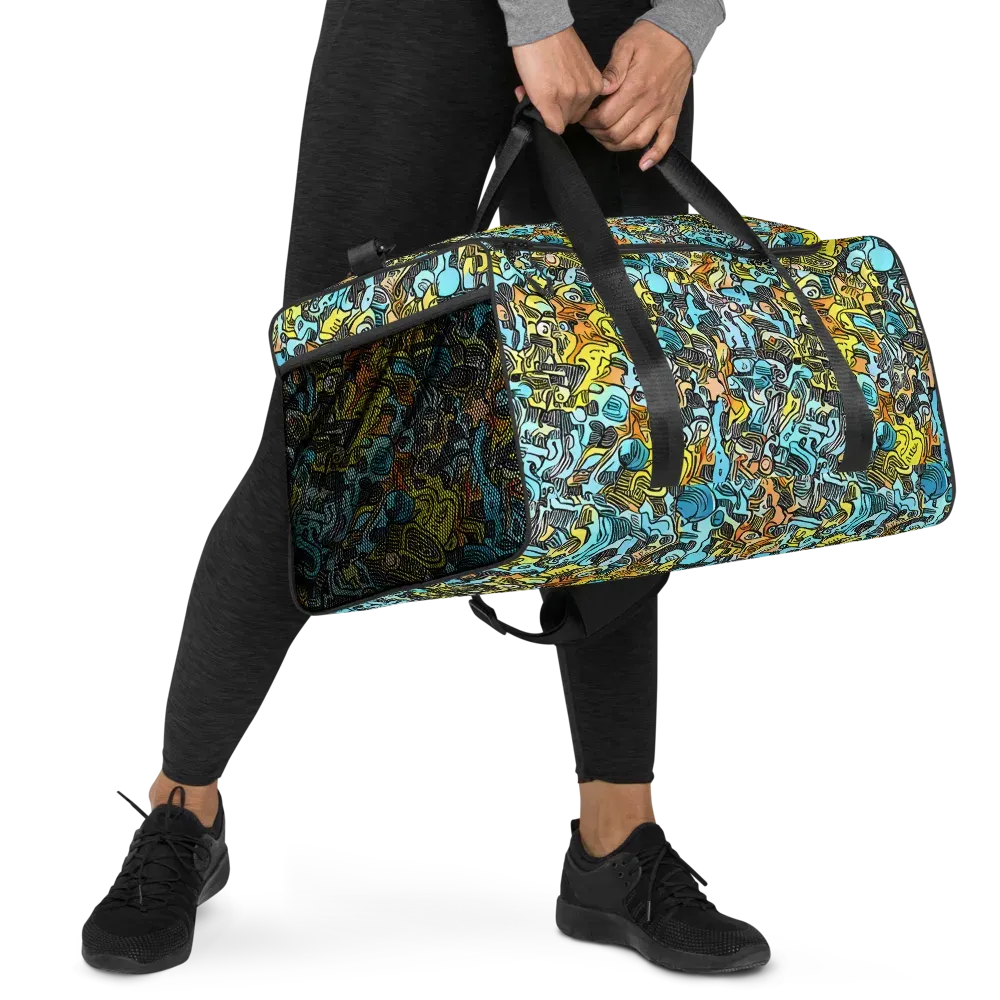 Neon Riddle on Duffle Bag — Right Front