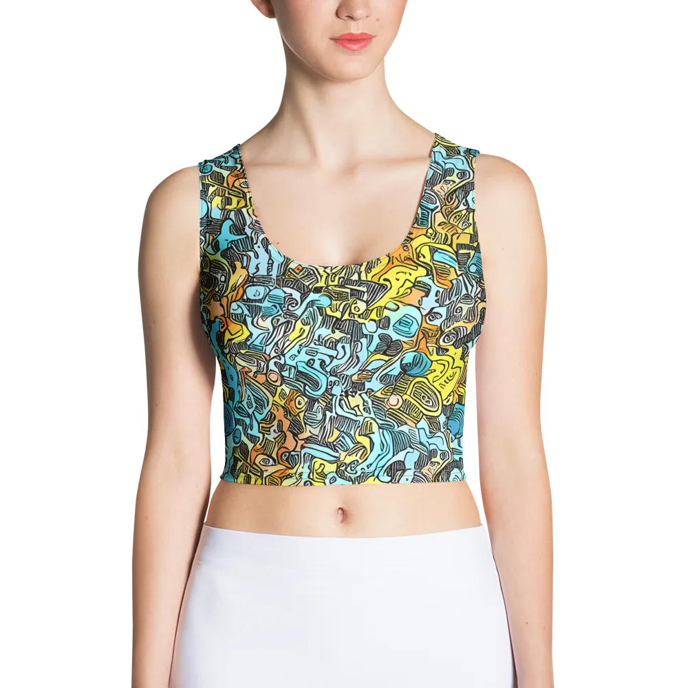 Neon Riddle on Crop Top — Front