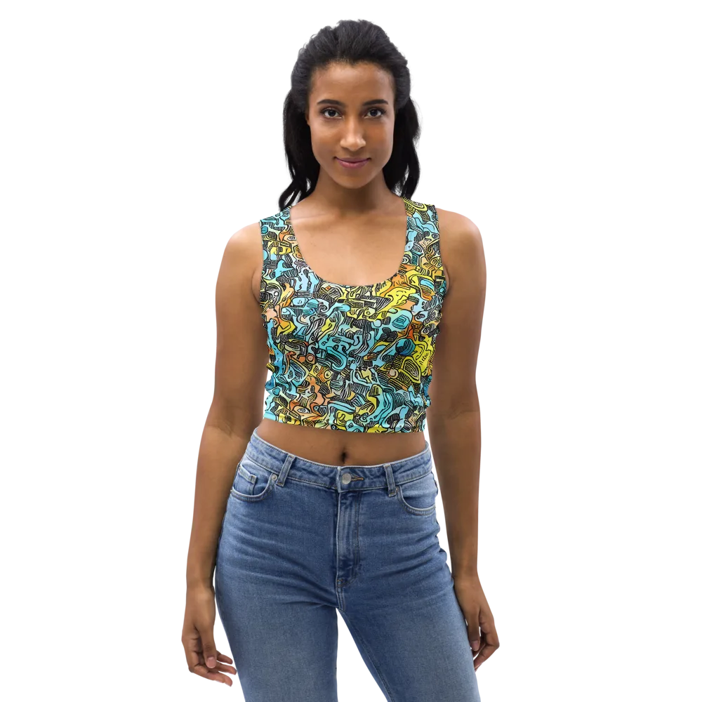 Neon Riddle on Crop Top — Front