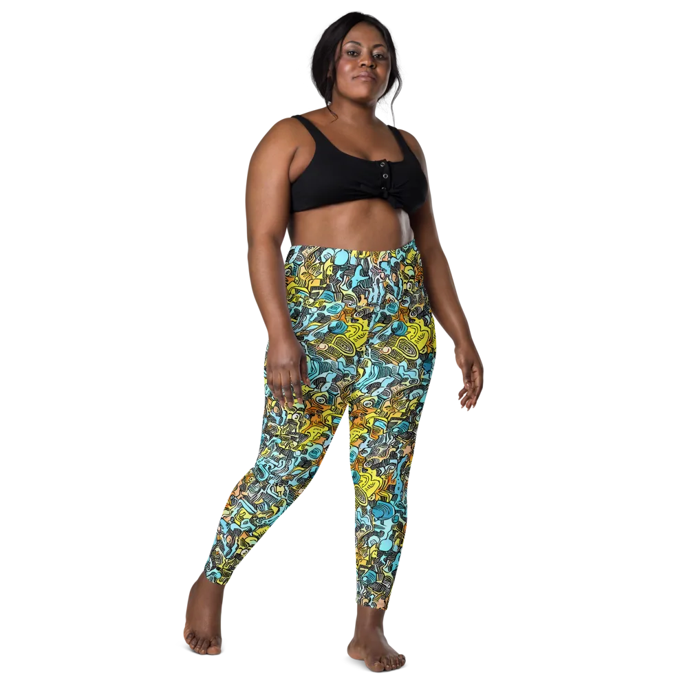 Neon Riddle on Leggings with Pockets — Front