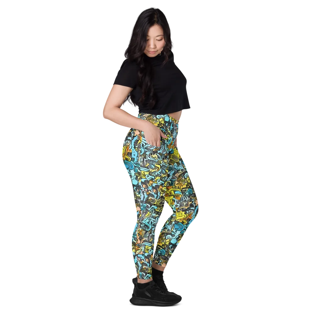 Neon Riddle on Leggings with Pockets — Right