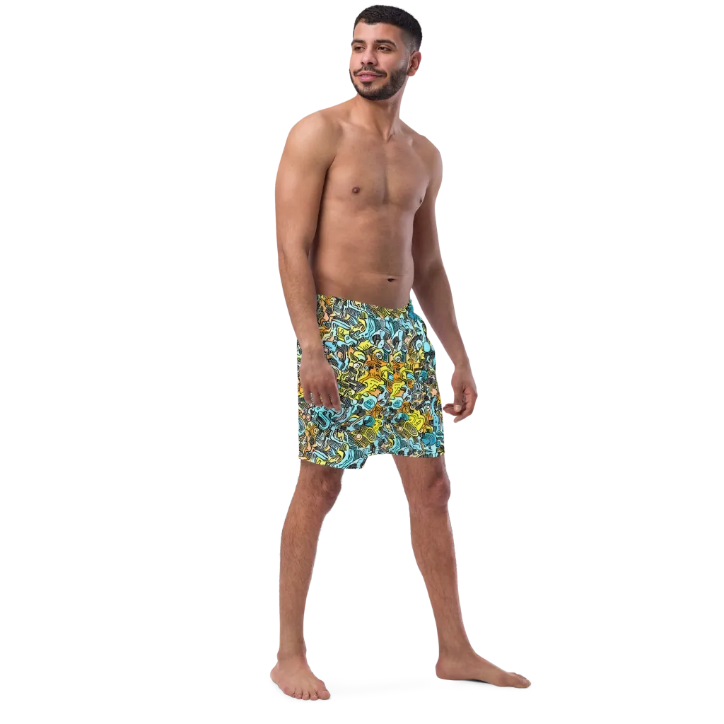 Neon Riddle on Swim Trunks — Right Front