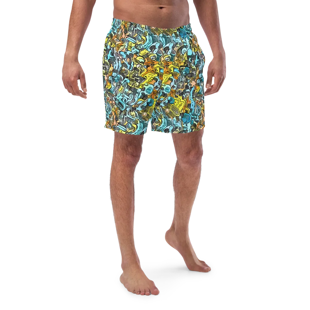 Neon Riddle on Swim Trunks — Front