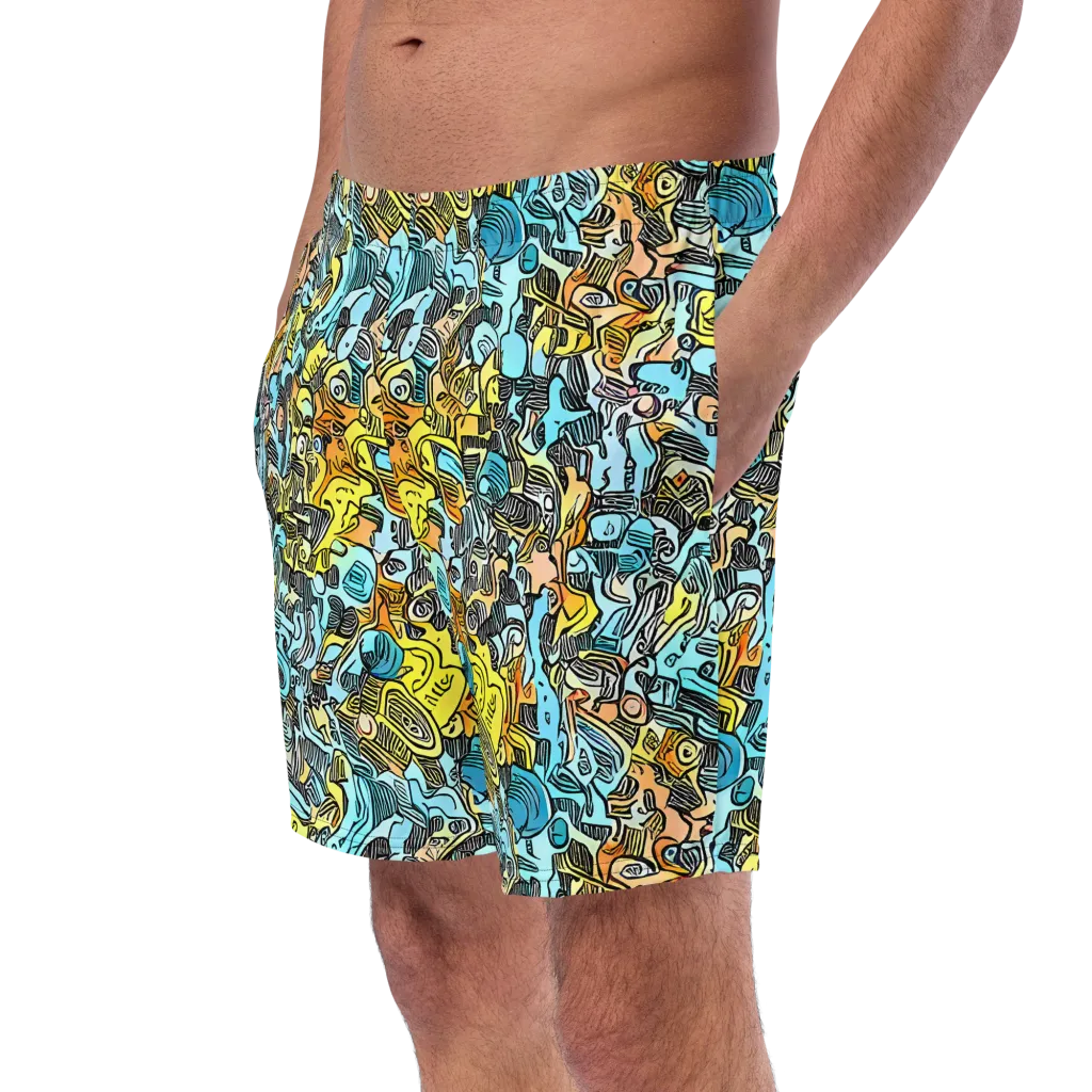 Neon Riddle on Swim Trunks — Left Front
