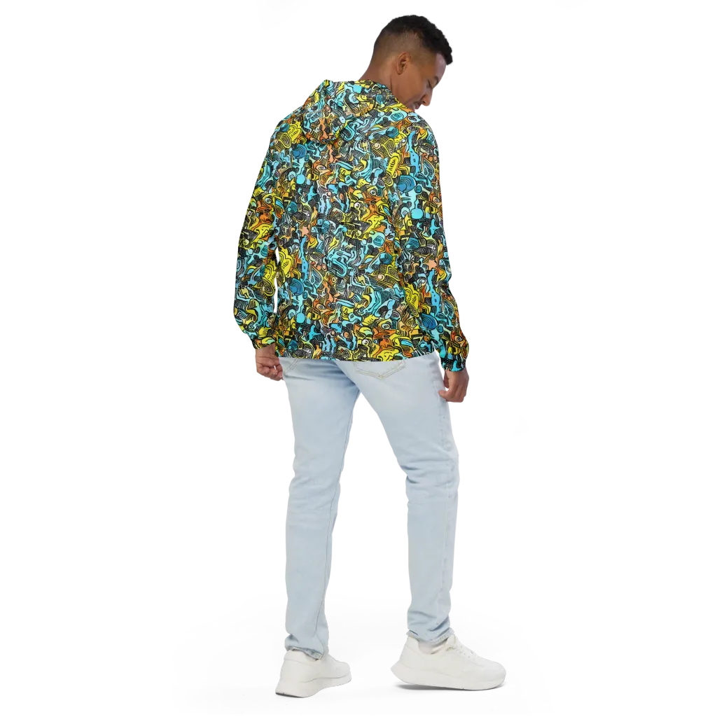 Neon Riddle on Men's Windbreaker — Back