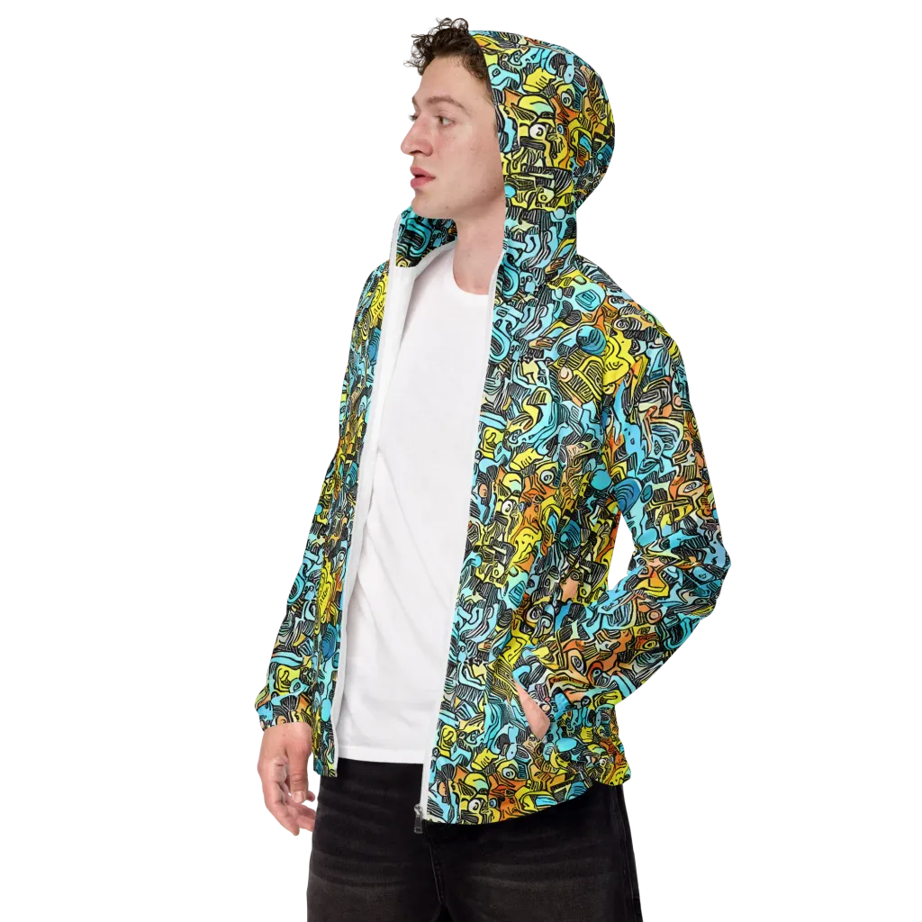 Neon Riddle on Men's Windbreaker — Left Front