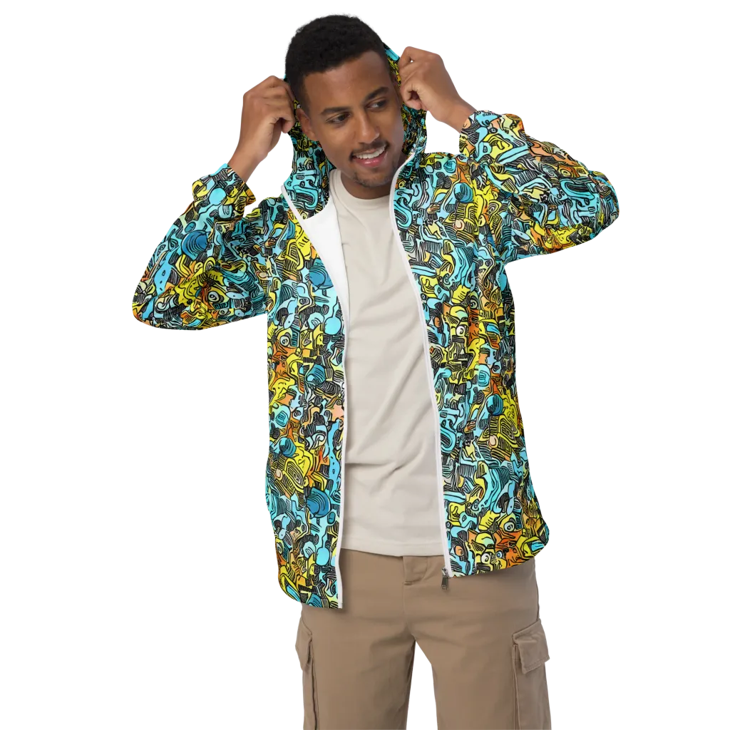 Neon Riddle on Men's Windbreaker — Front