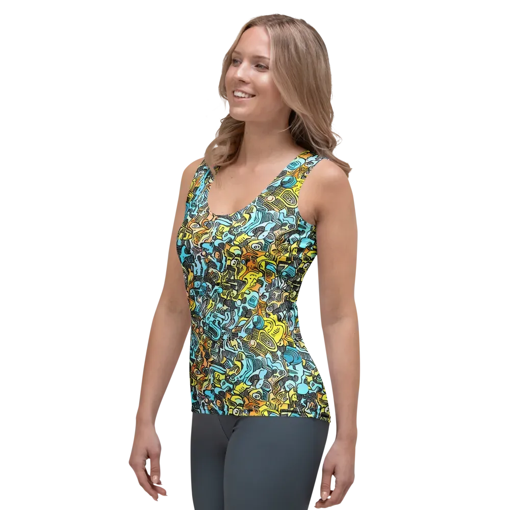 Neon Riddle on Women's Tank Top — Left Front