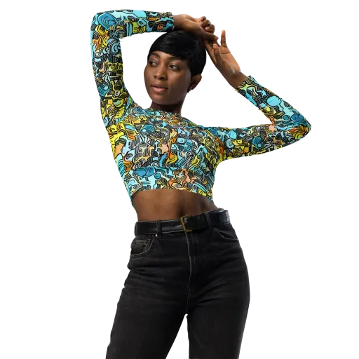 Neon Riddle on a Long Sleeve Crop Top