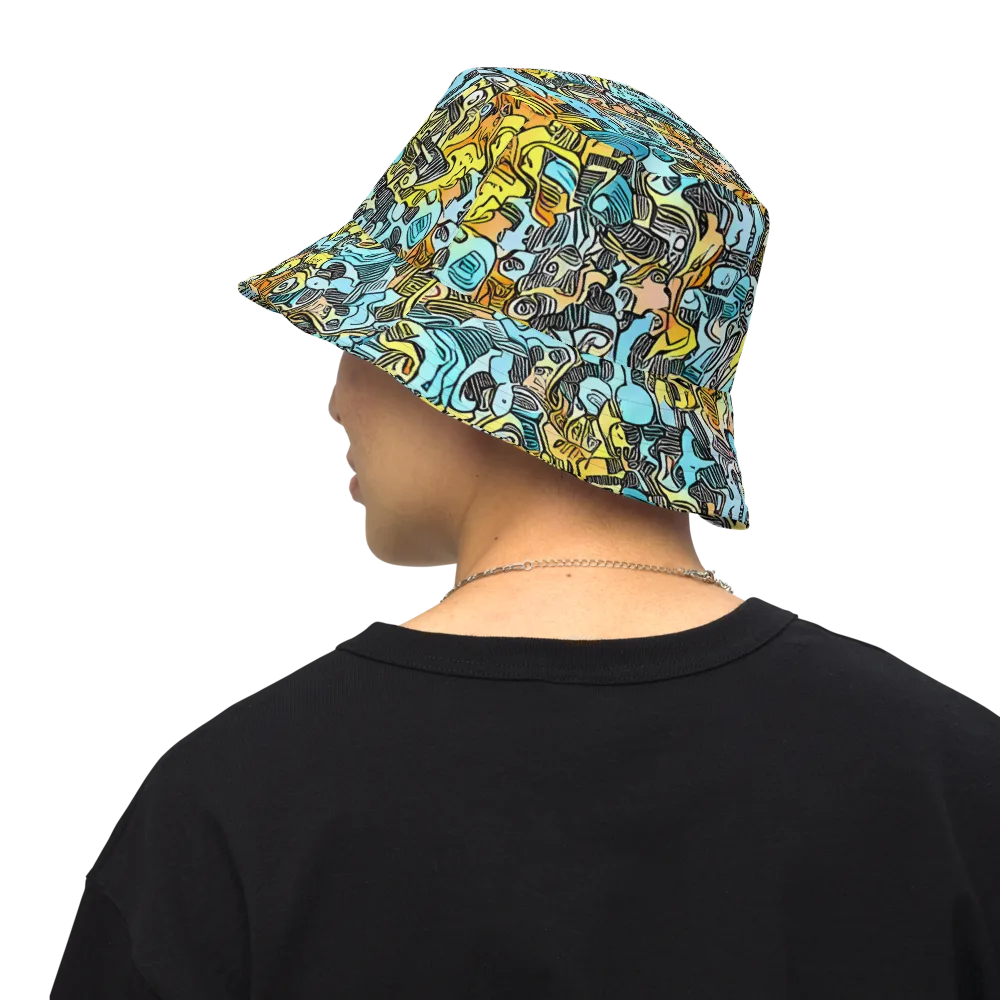 Neon Riddle on Reversible Bucket Hat — Back Inside