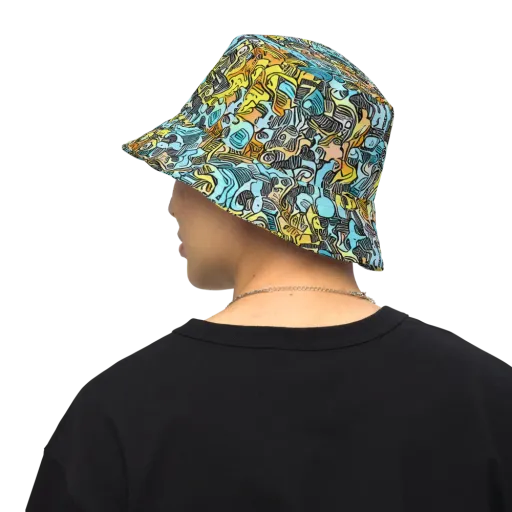 Neon Riddle on a Reversible Bucket Hat