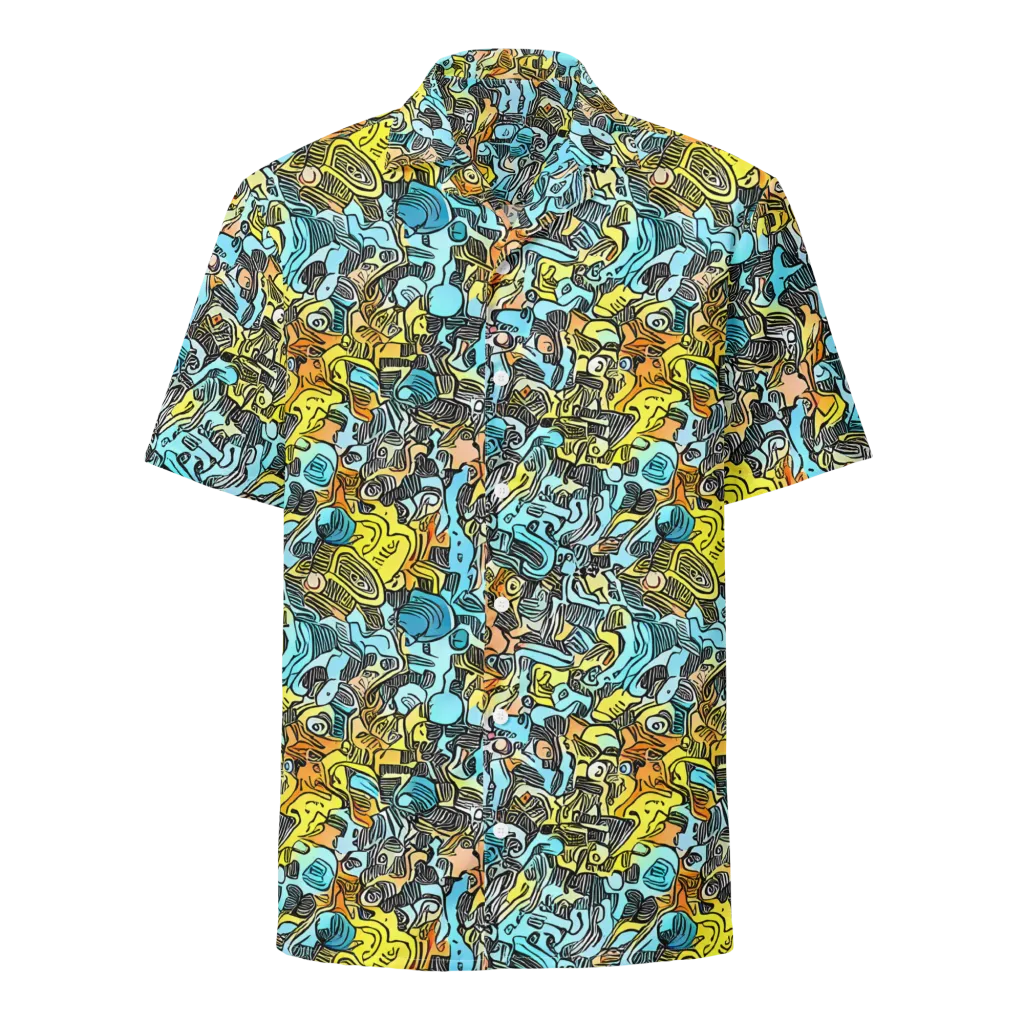 Neon Riddle on Button Shirt — Front