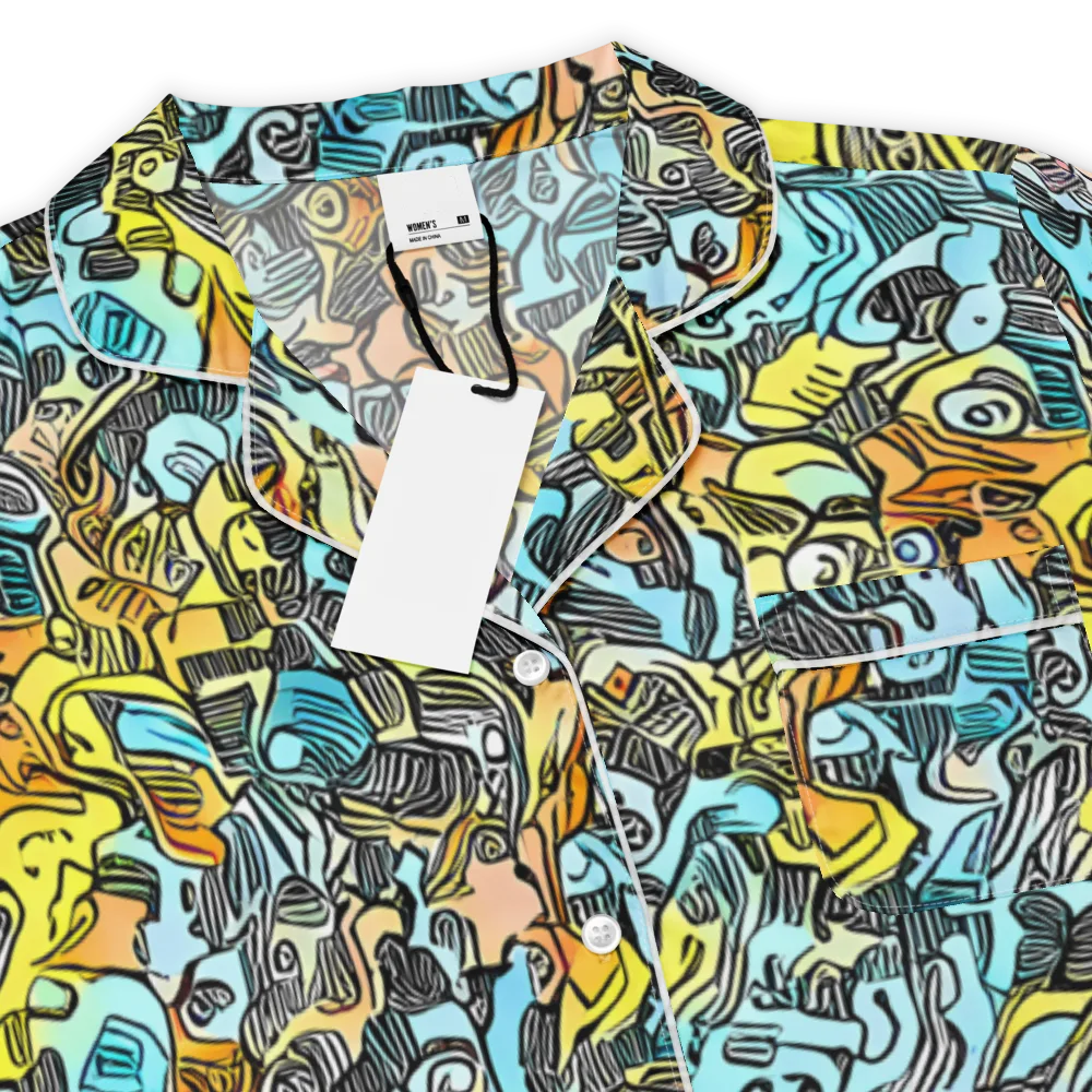 Neon Riddle on Women's Short Sleeve Pajama Top — Product details