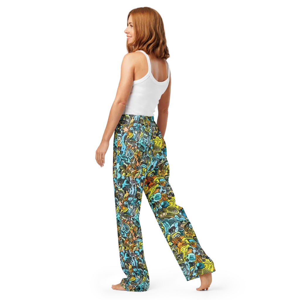 Neon Riddle on Women's Pajama Pants — Back