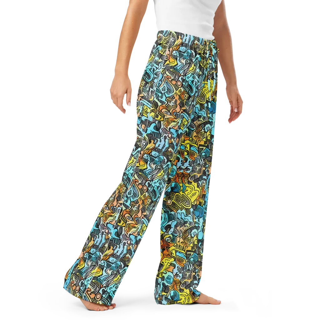 Neon Riddle on Women's Pajama Pants — Right Front