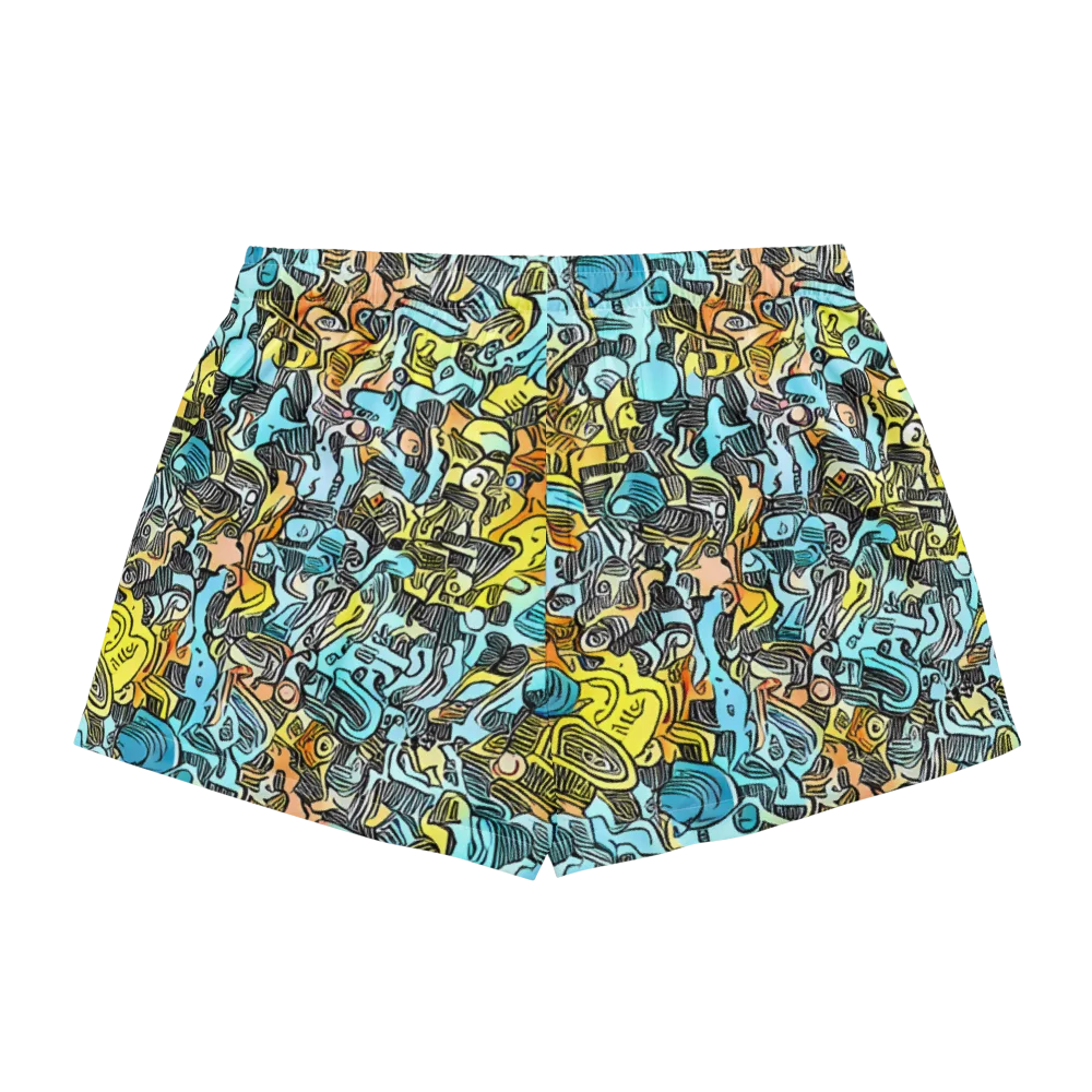 Neon Riddle on Women's Pajama Shorts — Back