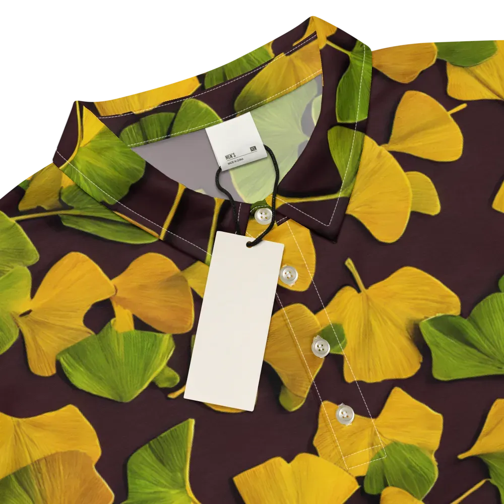Midnight Ginkgo on Men's Slim Fit Polo Shirt — Product details