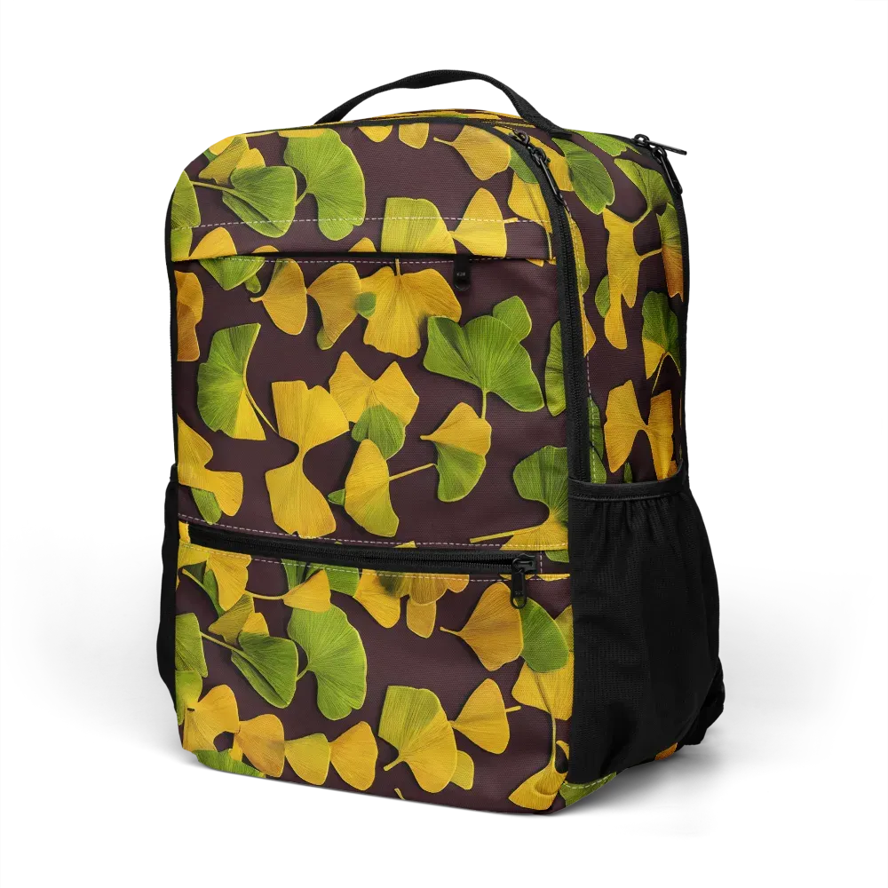 Midnight Ginkgo on Utility Backpack — Left Front