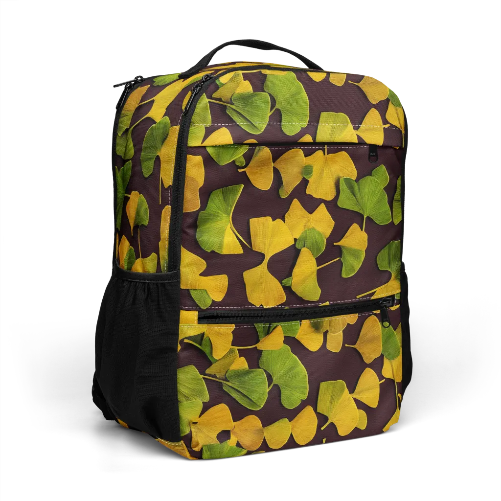 Midnight Ginkgo on Utility Backpack — Right Front