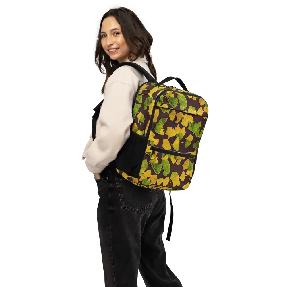 Midnight Ginkgo on Utility Backpack — Back