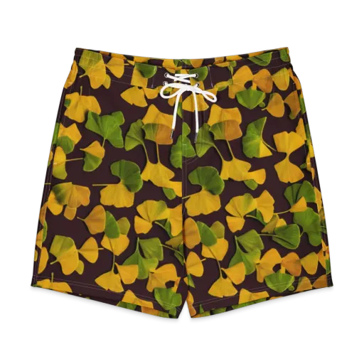 Midnight Ginkgo on a Men's Board Shorts