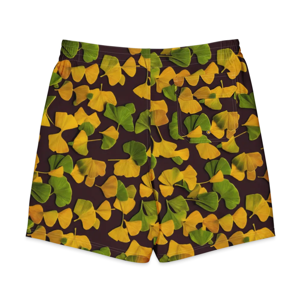 Midnight Ginkgo on Men's Board Shorts — Back