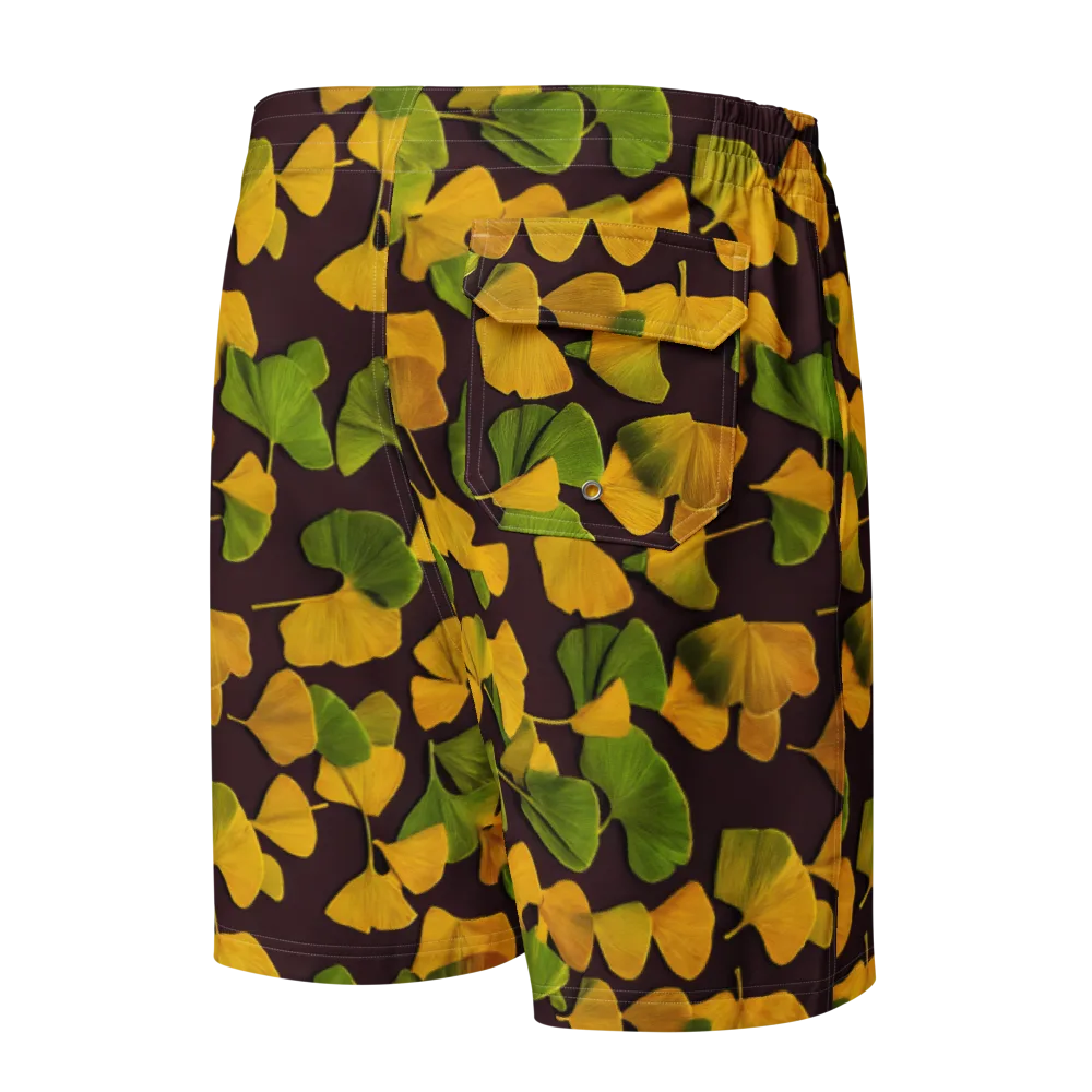 Midnight Ginkgo on Men's Board Shorts — Back