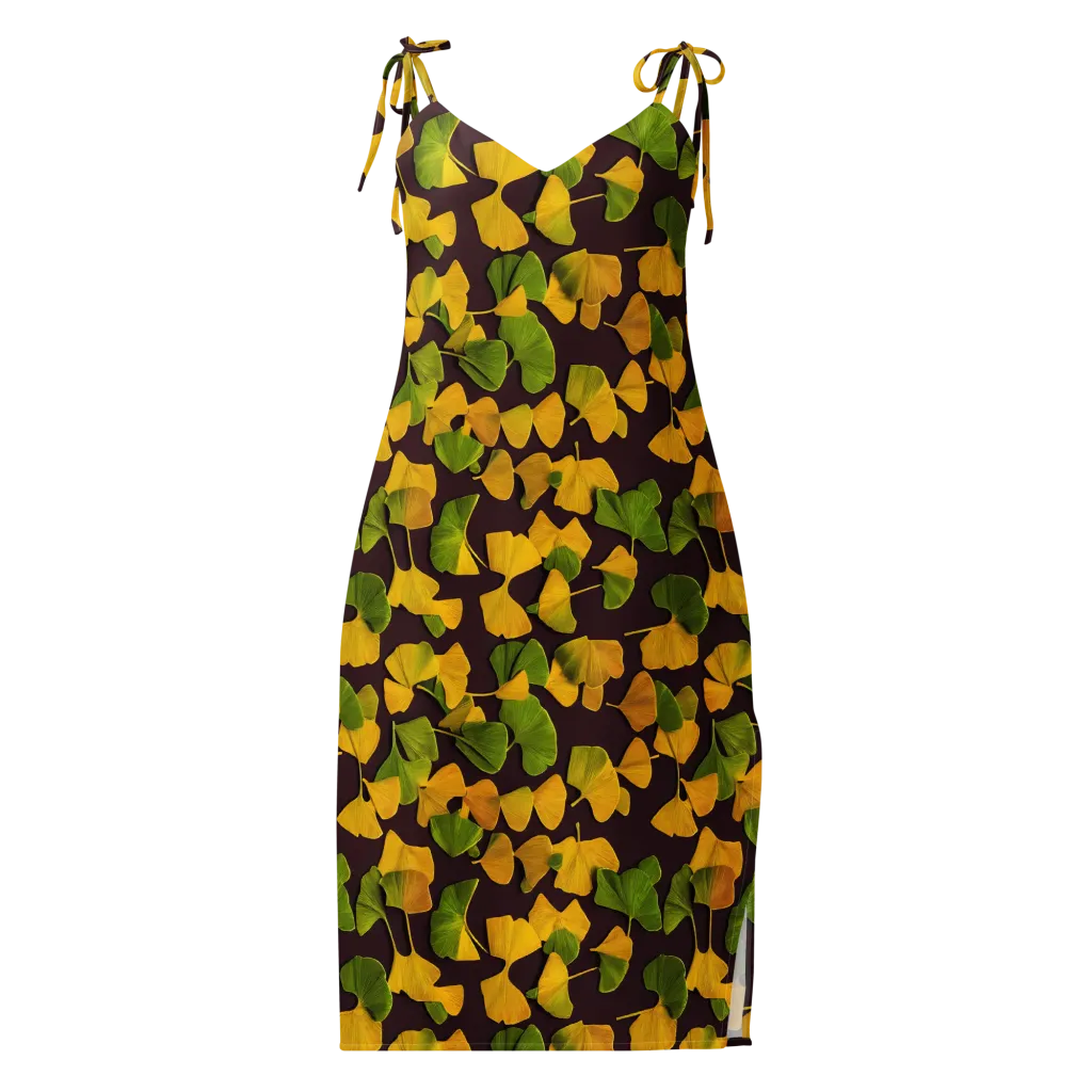 Midnight Ginkgo on Slip Dress — Front