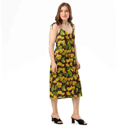 Midnight Ginkgo on a Slip Dress