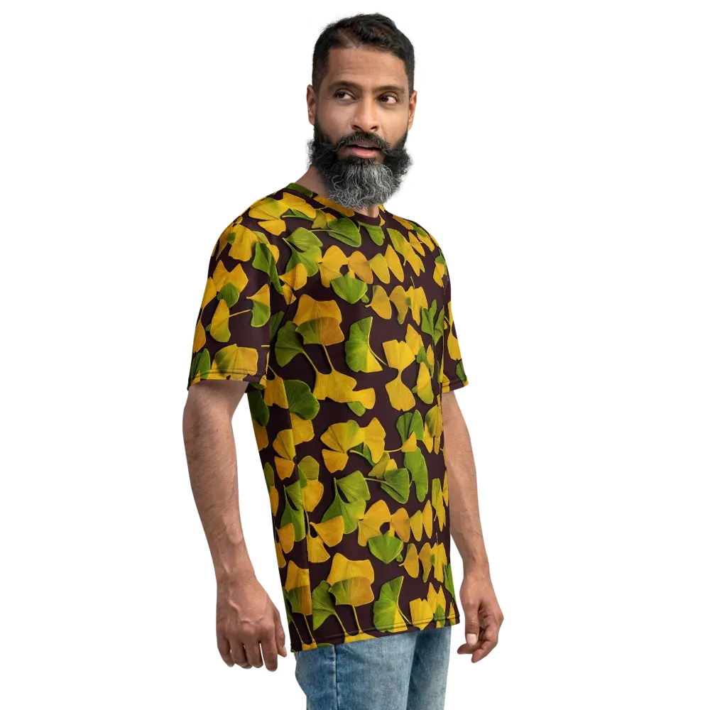 Midnight Ginkgo on Men's Crew Neck T-Shirt — Right