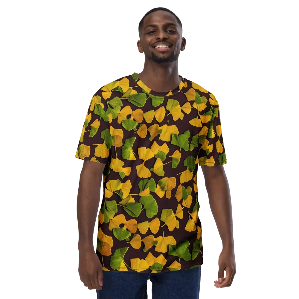 Midnight Ginkgo on Men's Crew Neck T-Shirt — Front