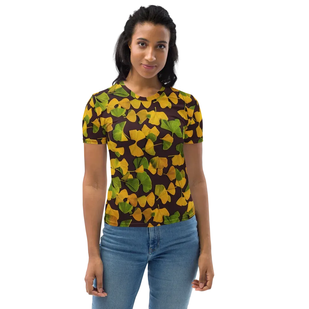 Midnight Ginkgo on Women's Crew Neck T-Shirt — Front