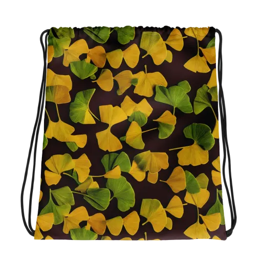 Midnight Ginkgo on a Drawstring Bag