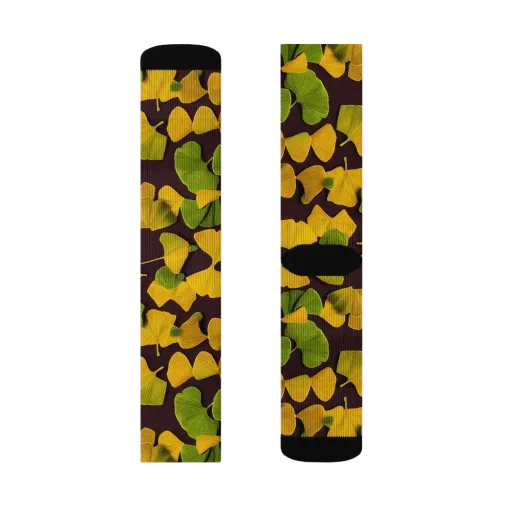 Midnight Ginkgo on a Socks