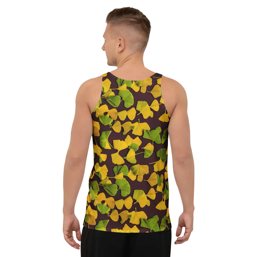Midnight Ginkgo on Men's Tank Top — Back