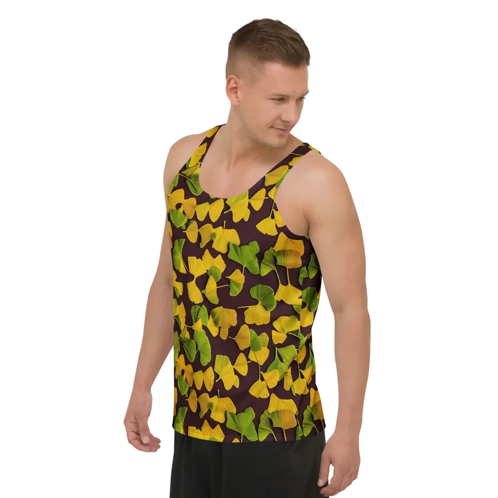 Midnight Ginkgo on Men's Tank Top — Left Front