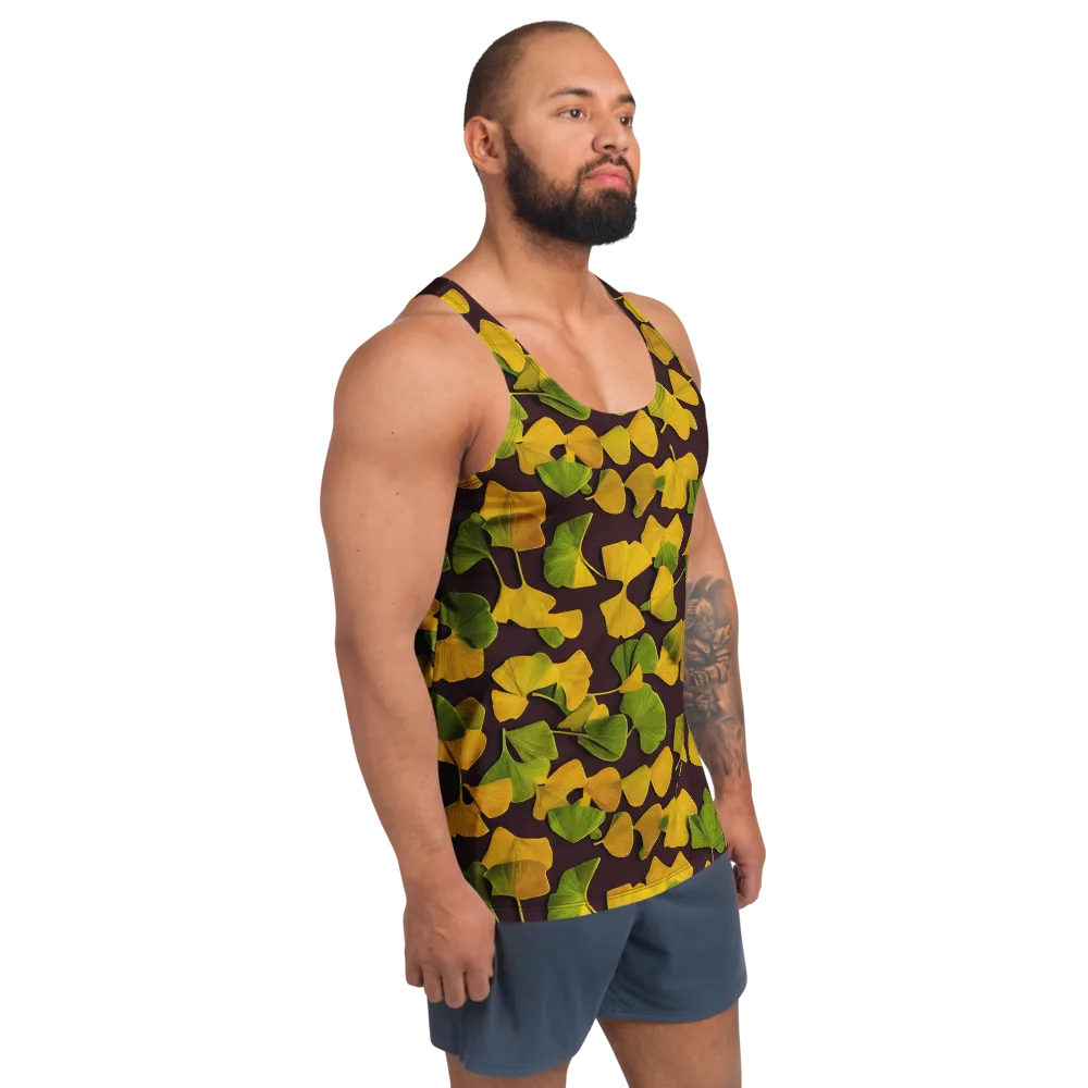 Midnight Ginkgo on Men's Tank Top — Right Front