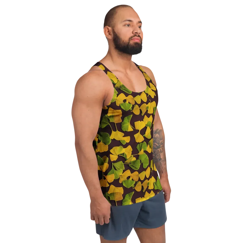 Midnight Ginkgo on Men's Tank Top — Right Front