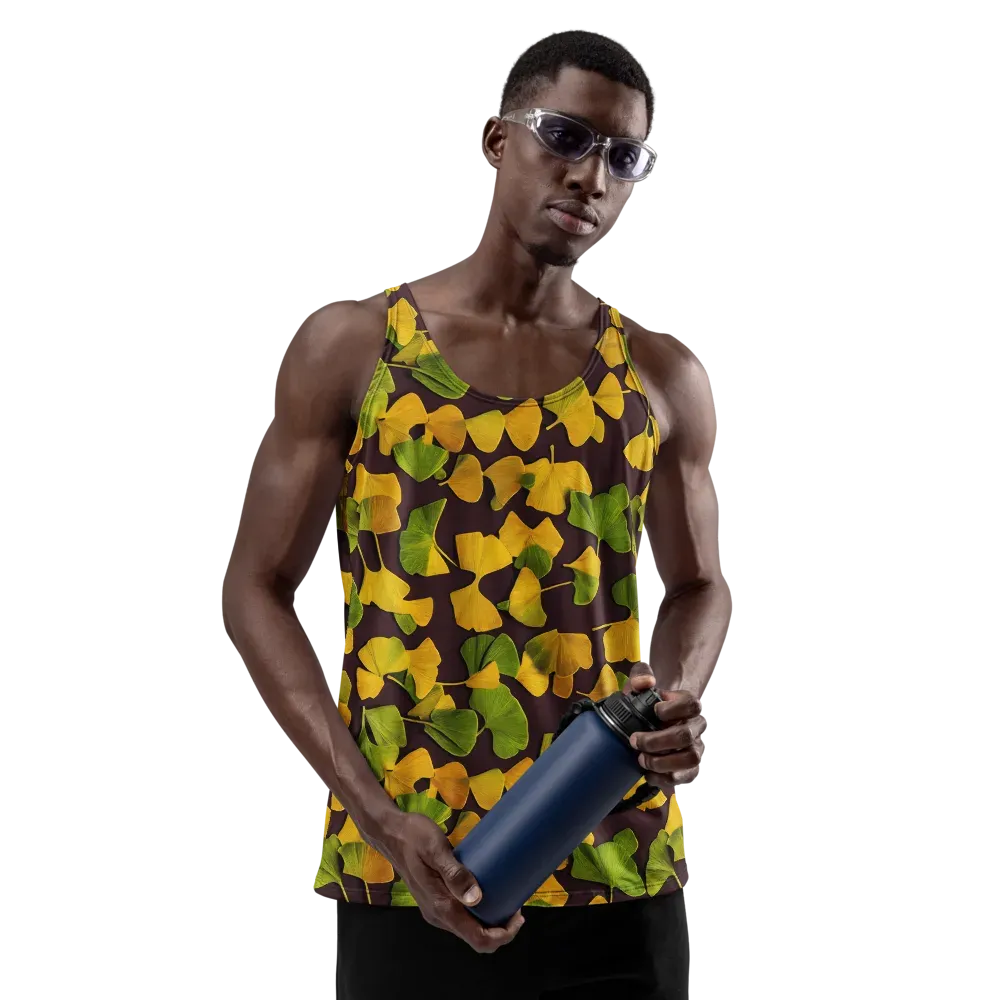 Midnight Ginkgo on Men's Tank Top — Front