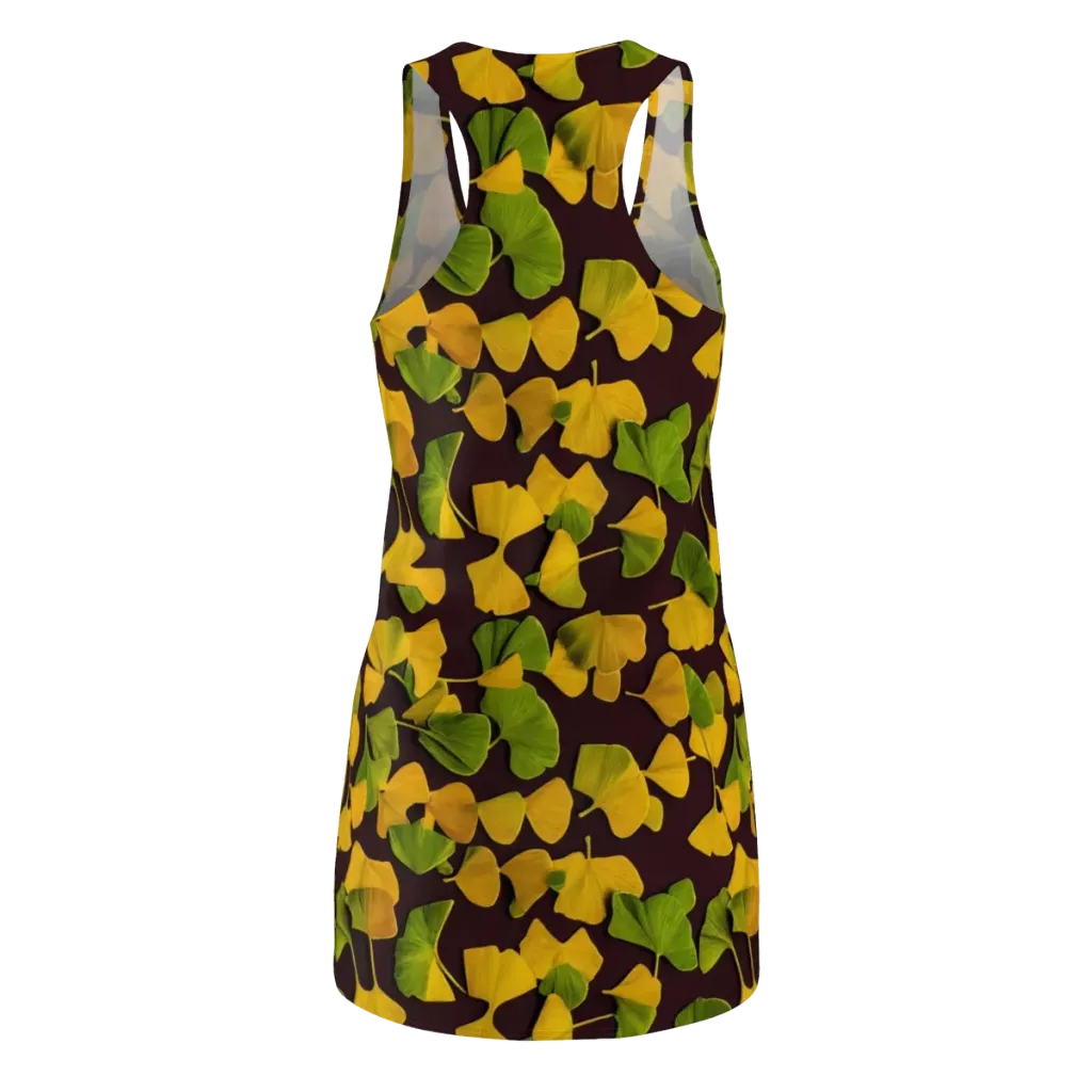 Midnight Ginkgo on Racerback Dress — Back
