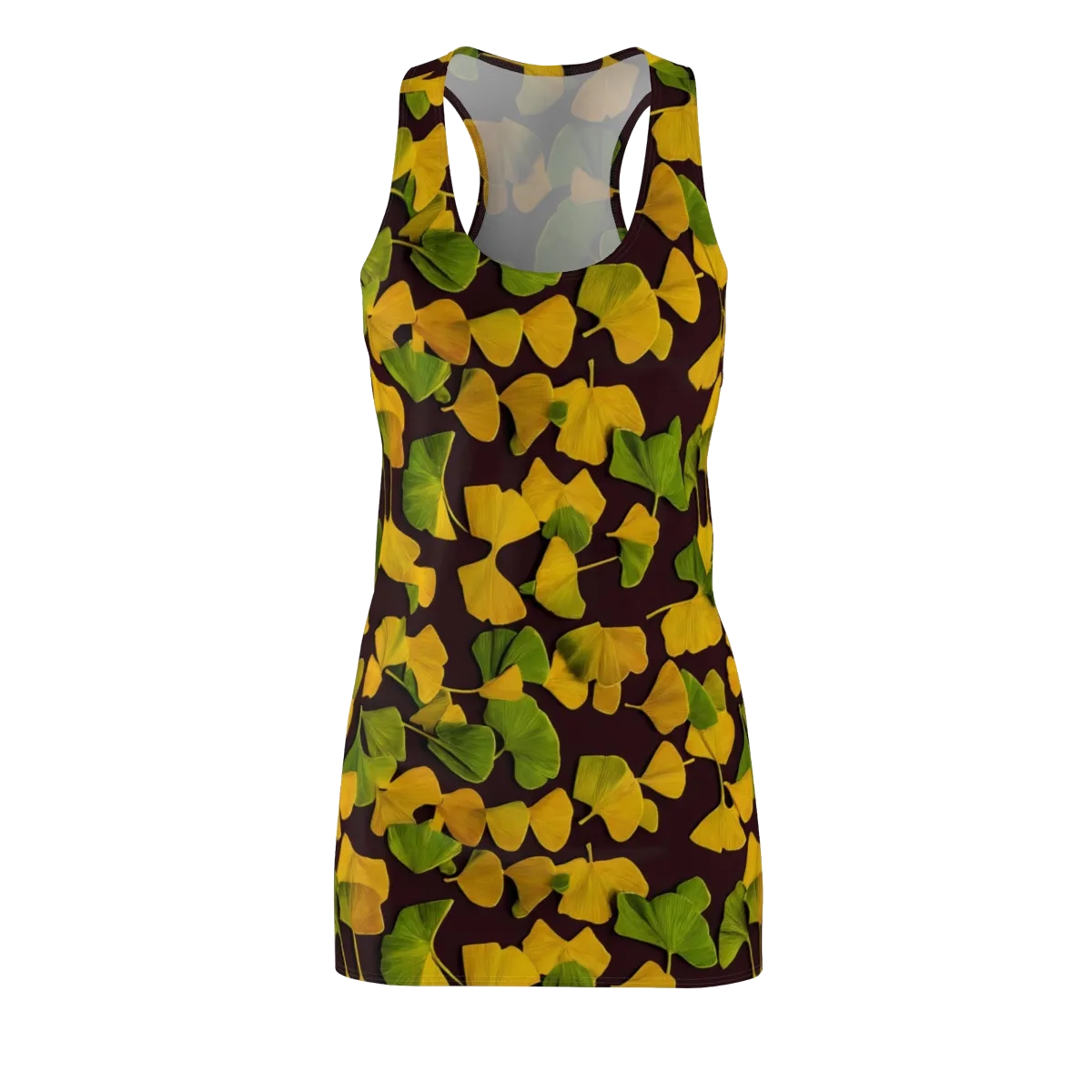 Midnight Ginkgo on Racerback Dress — Front