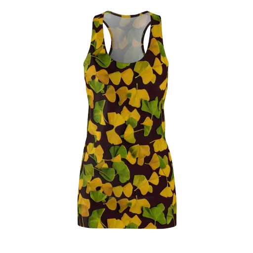 Midnight Ginkgo on a Racerback Dress