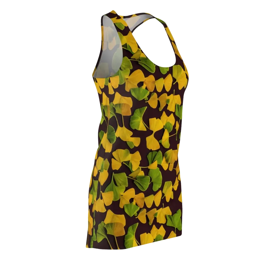 Midnight Ginkgo on Racerback Dress — Front Side