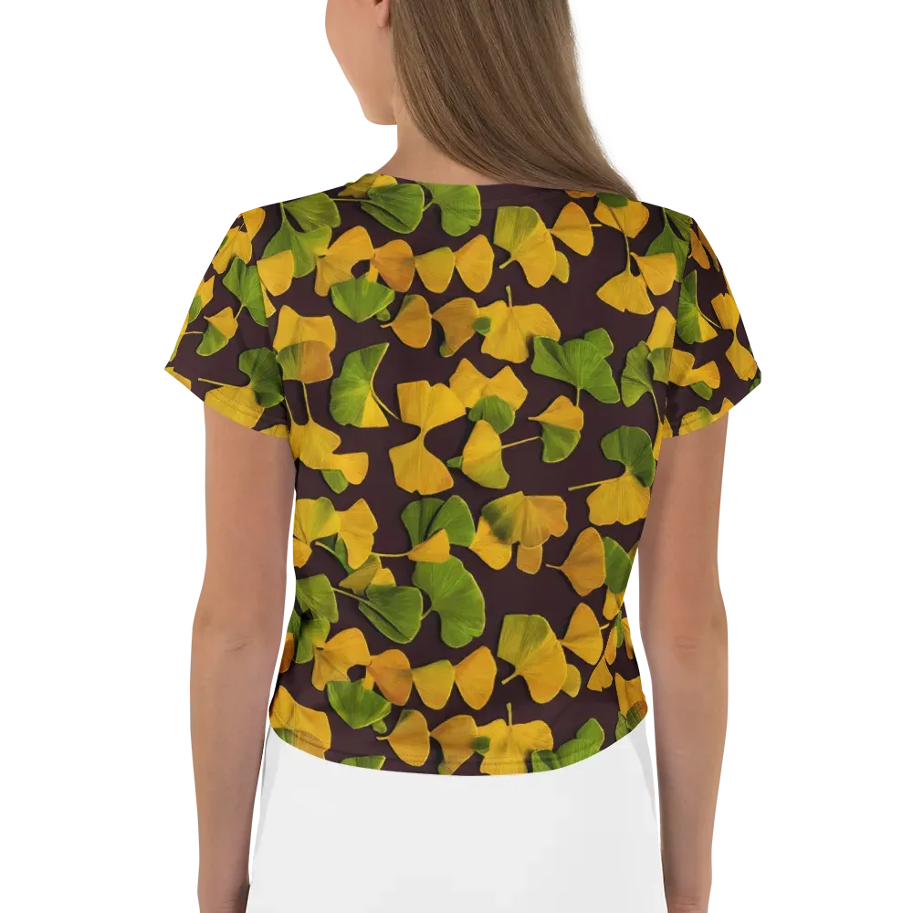 Midnight Ginkgo on Crop Tee — Back