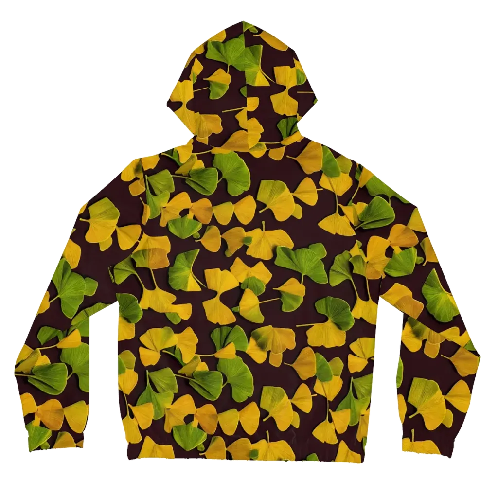 Midnight Ginkgo on Women's Full-Zip Hoodie — Back